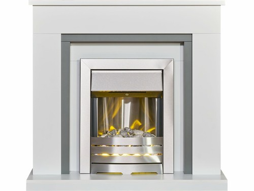 Electric fire white grey - electric,