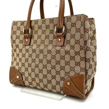 Gucci gg canvas hand bag tote bag purse 120895 Auth