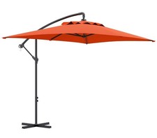 Outsunny 3m Garden Banana Parasol Cantilever Umbrella Cross Base Orange RRP£114