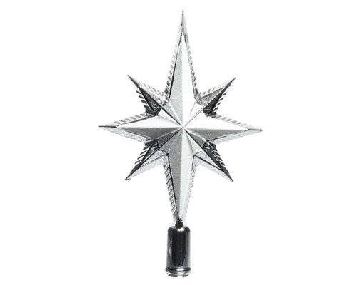 Silver christmas tree star - silver,