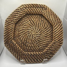 Vintage Octagon Rattan Charger