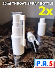 2x 20ml Throat spray bottle - Empty - Small Refillable Rotation Mist Spray Nasal