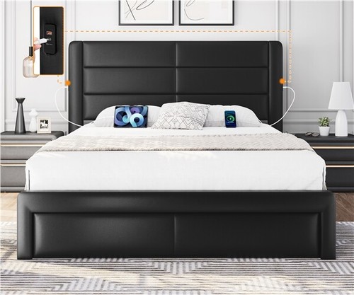 King queen upholstered bed - upholstered,