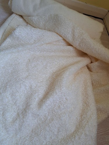 Cream fur fabric furry - cream, faux