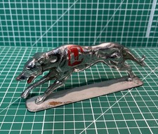 VINTAGE DESMO STYLE RACING GREYHOUND CAR MASCOT DOG HOOD