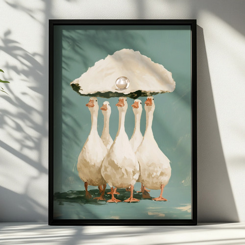 Ducks carrying pearl oyster - carrying,