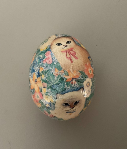 Cute decorative decoupage egg - decoupage,