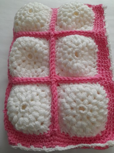 Hand crocheted dolls pram - hand, pram/cot