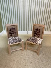 1:12th Scale Dolls House furniture, *NEW* Pine Chair Pair SHF702