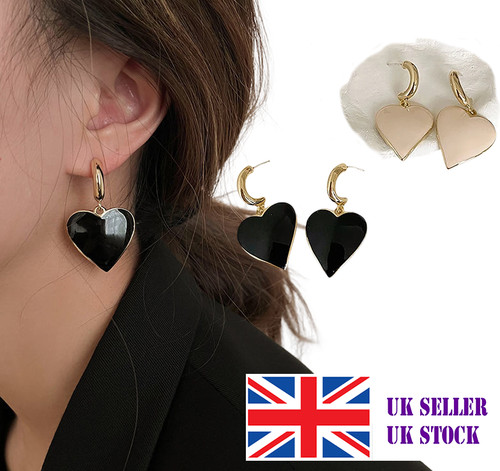 Big heart dangle - heart, earrings
