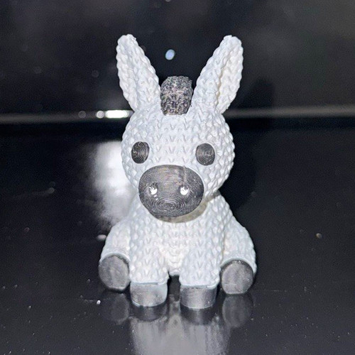 3dptint grey white donkey - grey,