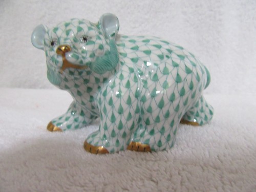 Herend green fishnet bear - fishnet,