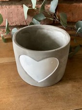 Grey Flower Pot with a White