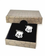 Classic USA Route 66 Road sign Cufflinks, Novelty in Gift Box. Mens Ref 5-56