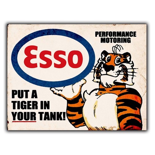 Esso oil sign - oil, metal