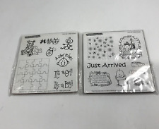 Rubbadubbadoo Welcome Baby Announcement Magnetic Stick n Stamp Rubber Stamps x 2