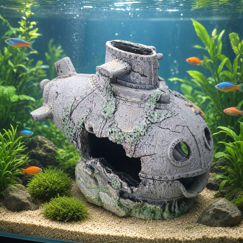 Shipwreck fish tank submarine - fish,