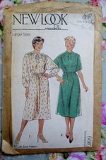 Vintage 1980s Newlook Sewing Pattern 6197 Summer Dress Size 102 cm- 117 cm Bust.