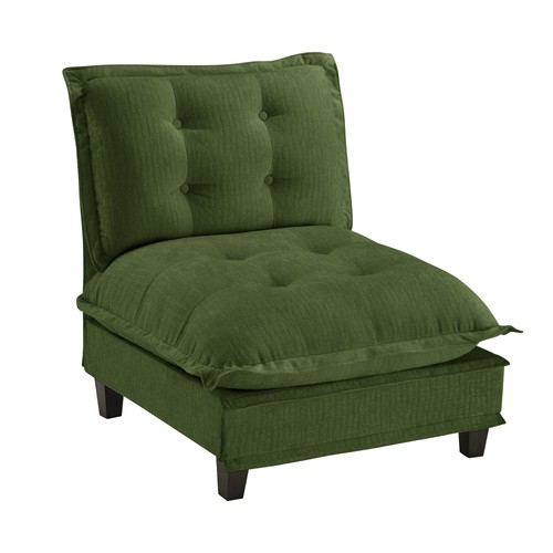Green seat armless - armless, sofa