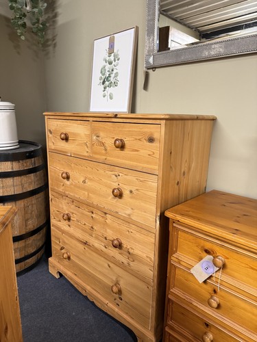 Solid pine chest drawers - chest,