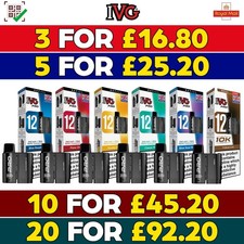 IVG Pro 12 Prefilled Refill Pods | 20mg Nic Salt | 10,000 Puffs | E-Cig | New