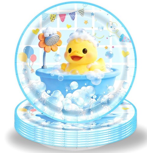 Yellow duck plate birthday - yellow,
