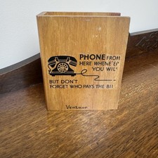 Vintage 1960s Wooden Telephone