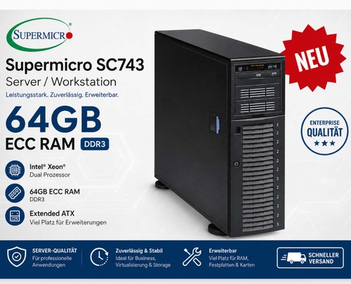 Supermicro sc743 tower - sc743, server