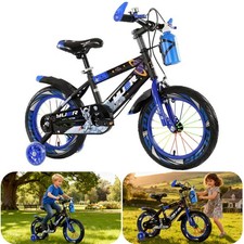 12/14/16 inch Kids Bike Bicycle Removable Stabilisers Children Boys Blue Cycling