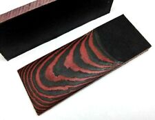 Pair of Black & Red Canvas Micarta Scales Handle Making Blanks Crafts 13x5cm