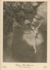 100+yr Old Original c1924 Antique Art Print Ballerina THE DANCER By Edgar Degas