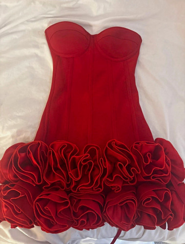Red rosa strapless dress - rosa, dress-