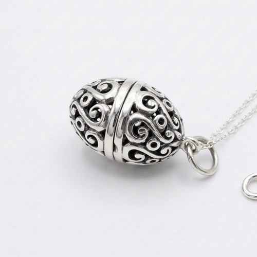 Silver 925 egg acorn - egg, shaped