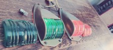 Navigation lights. Solid brass art-deco style. Cruiser, river boat, narrowboat.