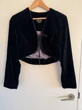 Monsoon black velvet cropped bolero jacket, size 10