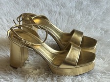 Zara Metallic Gold Chunky Heel