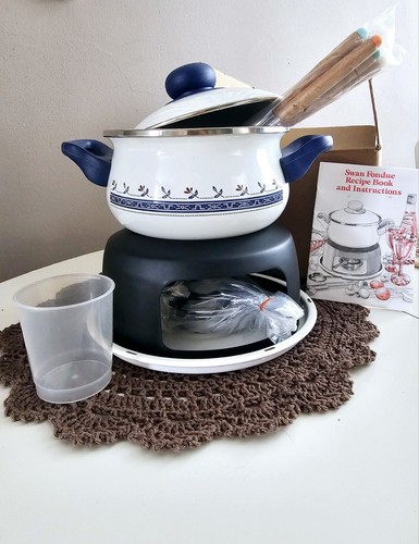 Vintage swan fondue set - vintage,