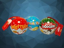 Festive Biscuit Filled Hanging Tin Bauble Ornament Treats 8cm Holiday Snack