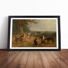 Jacques-Laurent Agasse Greyhounds Wall Art Print Framed Canvas Picture Poster