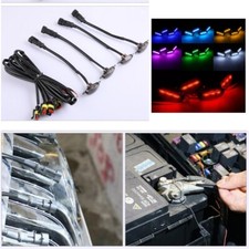 Universal Car Front Bumper Grille LED Lighting Running Lights Light 4Pcs /Kits