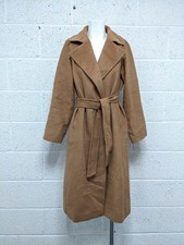 Max Mara 100% Camel Hair Coat Overcoat Belted Brown - UK 10
