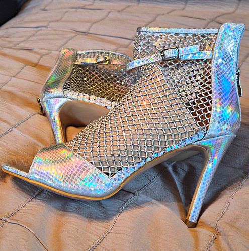 Silver strappy open - silver,