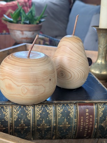 Rustic wooden apple pear - wooden, &