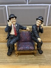 Laurel and Hardy Sitting on Bench Sculpture Ornament by Sculptures UK
