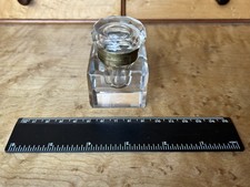 Antique glass inkwell 43mm - antique,