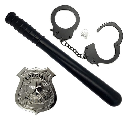 Police fancy dress set metal - fancy,