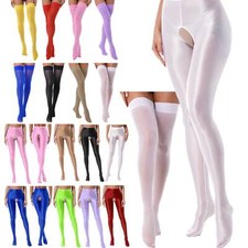 Women Glossy Tights Crotchless