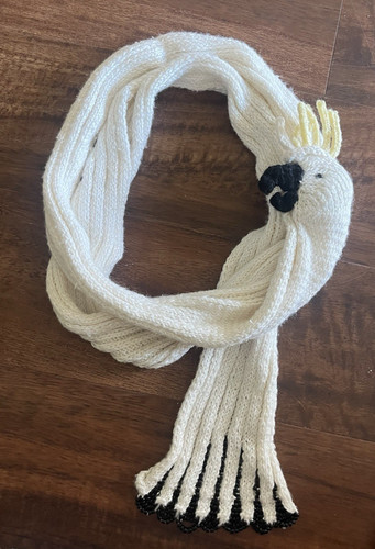 Long cockatoo knitted scarf - long, w/