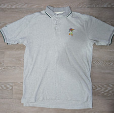 Rainforest Cafe Golf Frog Vintage  Polo Shirt Large Grey Embroidered Used Good