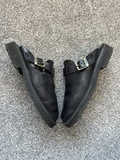 Fracap Buckle Fastening Calf Leather Mules UK 7 Made In Italy Black Sandals VGC